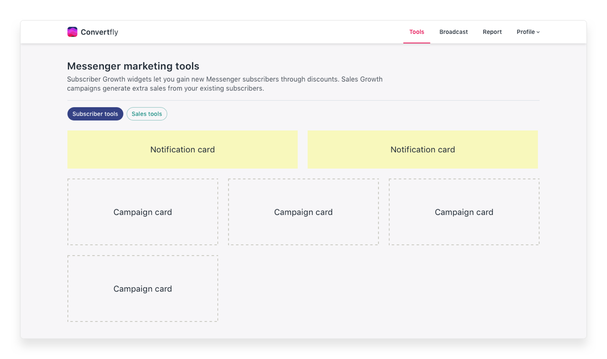 Layout for Notification and campaign cards