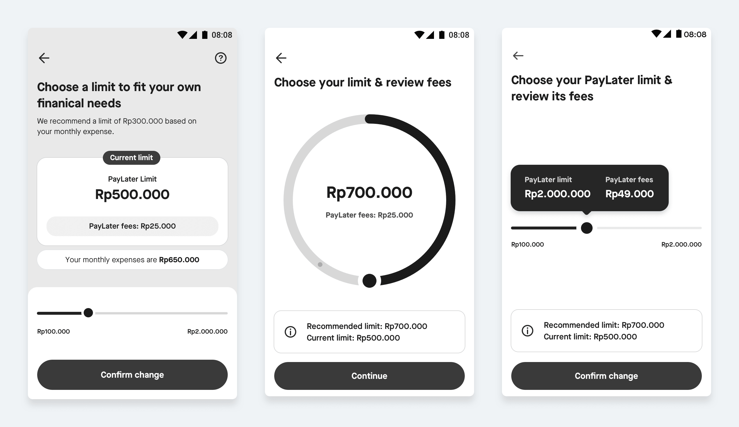 Some of the iterations we tried out in-house.